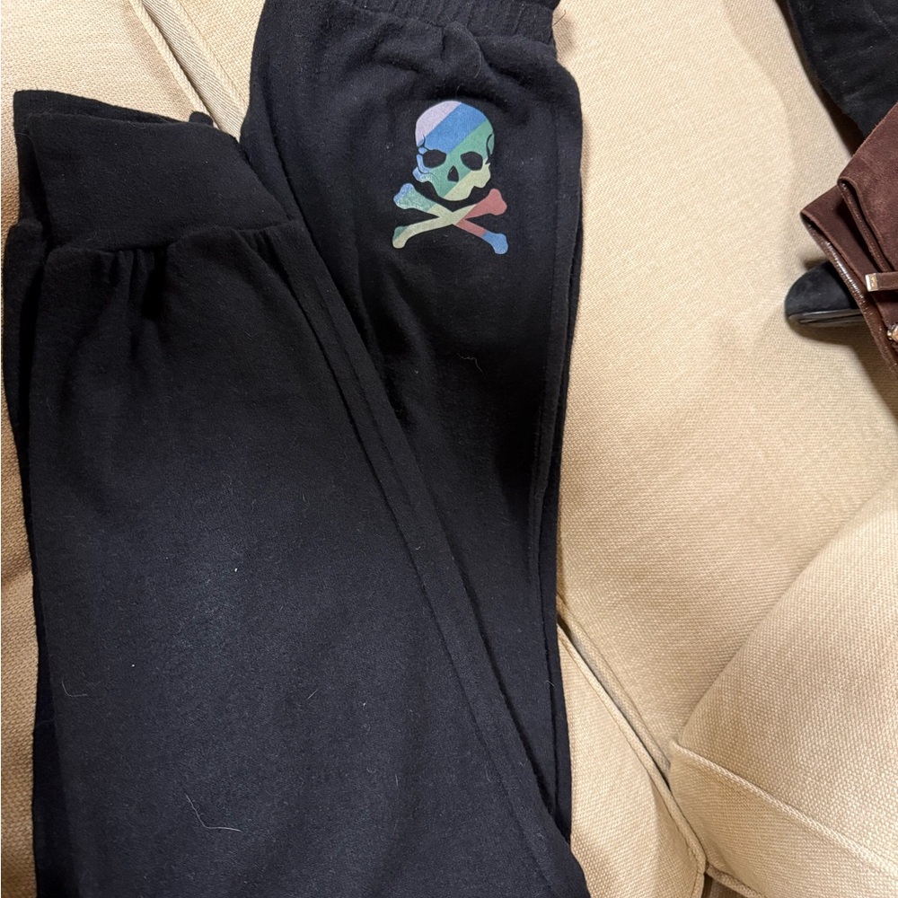 Black Joggers with Skull Design soul cycle
